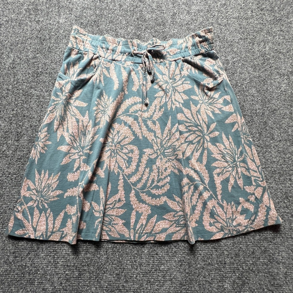 Toad&Co Tica Skirt XS Teal Tropical Floral Organic Cotton Modal‎ Outdoor Travel